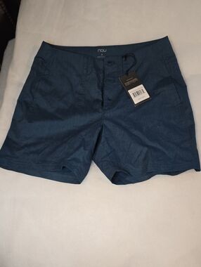 Nau Men's Teal Flat-Front Shorts